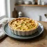 Quiche fondante au haddock, poireaux et cheddar