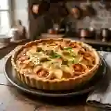 Quiche au saumon, tomate et aneth
