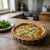 Quiche fondante courgette et roquefort corsé