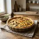 Quiche fondante courgettes et champignons