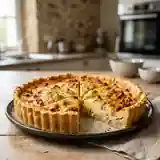Quiche gourmande à la purée de pommes de terre et lardons