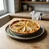 Quiche gourmande au roquefort et poires caramélisées