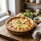 Quiche gourmande au St Marcellin et jambon