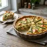 Quiche gourmande aux asperges vertes et saumon frais
