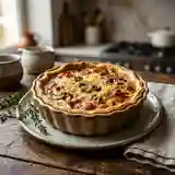 Quiche gourmande aux champignons frais et jambon cru