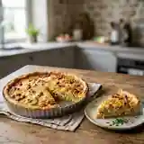 Quiche gourmande aux lardons, poireaux et oignons