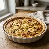 Quiche gourmande aux poireaux, chèvre et lardons