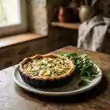 Quiche rustique orties et chèvre fondant