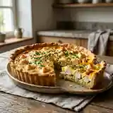 Quiche savoureuse à la lotte et aux légumes frais