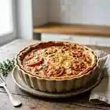Quiche savoureuse à la tomate et jambon pour une personne