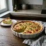 Quiche savoureuse au poireau et saumon fumé pour une personne