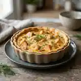 Quiche savoureuse au saumon et crevettes