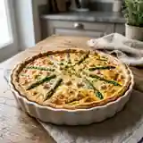 Quiche savoureuse aux asperges vertes et jambon