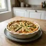 Quiche savoureuse aux asperges vertes et thon frais