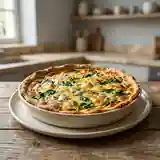 Quiche savoureuse aux épinards frais et roquefort fondant