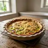 Quiche savoureuse aux poireaux et courgettes