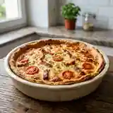 Quiche savoureuse aux tomates fraîches et jambon fumé