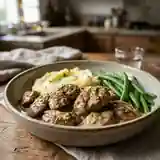 Rognons de porc fondants sauce moutarde