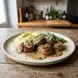 Rognons de veau au cognac et sauce aux trois moutardes