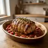 Rôti à l'italienne savoureux aux herbes et tomates