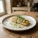 Rôti de lieu à la crème aux herbes fraîches, un plat savoureux et facile