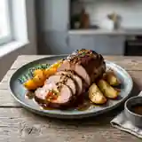 Rôti de porc au miel et aux pommes fondantes : recette savoureuse et facile