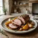 Rôti de porc aux pommes fondantes : recette savoureuse et facile
