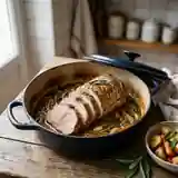 Rôti de porc en cocotte à la sauge : recette savoureuse et facile