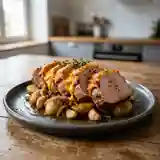 Rôti de porc fondant à la mimolette dorée