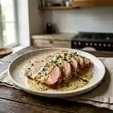 Veau et sa sauce à la moutarde