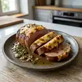 Rôti de veau fondant au gouda gratiné