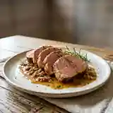 Rôti de veau fondant au vin blanc et herbes aromatiques