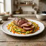 Rôti de veau et sa julienne