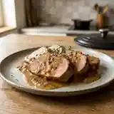Rôti de veau tendre en sauce onctueuse