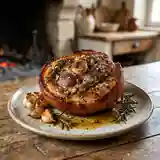 Rouelle de porc rôtie à la cheminée, recette traditionnelle savoureuse