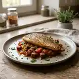 Rouget grillé accompagné de sa compote épicée de chorizo