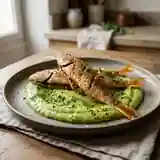 Rougets farcis à l'anchoïade et purée de courgette onctueuse