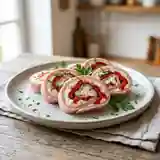 Roulade de jambon au poivron et carré frais : recette facile et gourmande