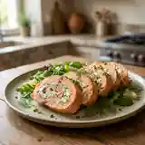 Roulé de saumon frais au fromage et herbes