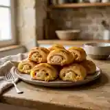 Roulés feuilletés au jambon croustillants et gourmands