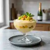 Sabayon onctueux aux fruits exotiques frais et menthe avec Clairette
