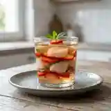 Saint-Jacques et fraises en gelée fraîche
