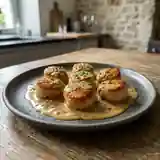 Saint-Jacques sautées au whisky et crème légère
