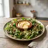 Salade chaude gourmande au Saint-Marcellin fondant
