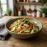 Salade chinoise au crabe fraîche et savoureuse