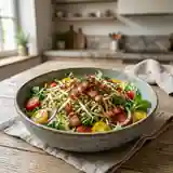 Salade soja et lardons : croquant et fumé