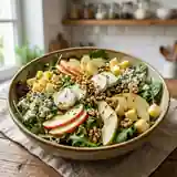 Salade croquante aux 4 fromages et fruits frais