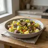 Salade de bœuf fondante et légumes croquants