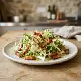 Salade de Frisée aux Lardons Dorés et Vinaigrette Moutardée