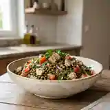 Salade de lentilles au thon fraîche et gourmande